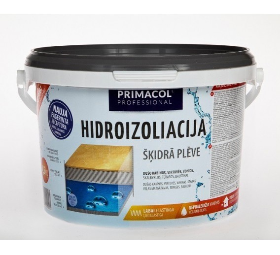 Statybinės medžiagos. Hidroizoliacinės medžiagos. Hidroizoliacinės mastikos ir mišiniai. Hidroizoliacija Primacol Professional 1.5 kg 