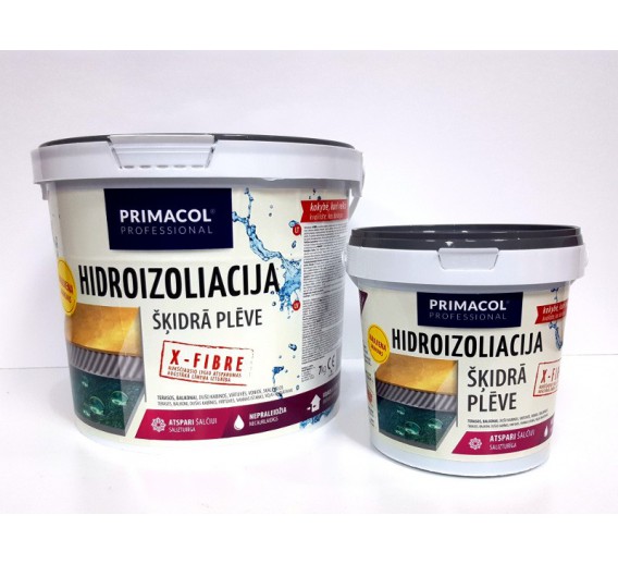 Statybinės medžiagos. Hidroizoliacinės medžiagos. Hidroizoliacinės mastikos ir mišiniai. Hidroizoliacija PRIMACOL X Fibre 15kg 