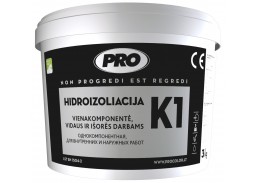 Statybinės medžiagos. Hidroizoliacinės medžiagos. Hidroizoliacinės mastikos ir mišiniai. Hidroizoliacija PRO K1 3 kg 