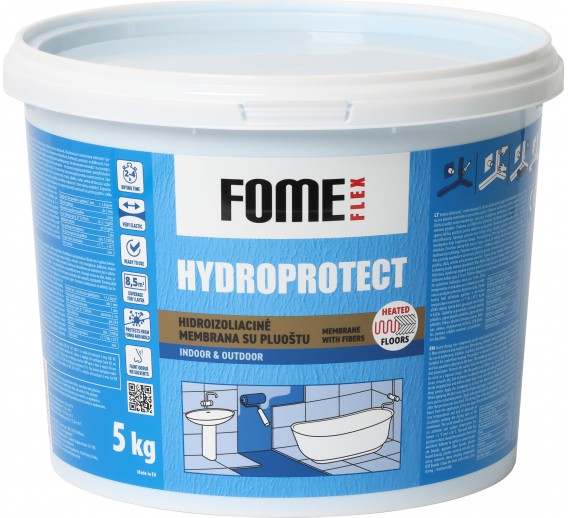 Statybinės medžiagos. Hidroizoliacinės medžiagos. Hidroizoliacinės mastikos ir mišiniai. Hidroizoliacija su pluoštu FOME FLEX Hydroprotect 5kg