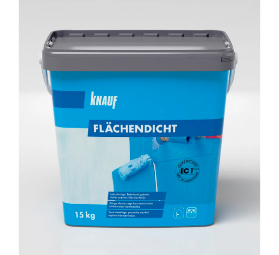 Statybinės medžiagos. Hidroizoliacinės medžiagos. Hidroizoliacinės mastikos ir mišiniai. Hidroizoliacinė mastika Flachendicht 15 kg 