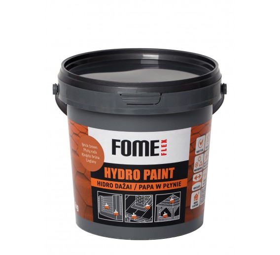 Statybinės medžiagos. Hidroizoliacinės medžiagos. Hidroizoliacinės mastikos ir mišiniai. Hidroizoliaciniai dažai Fome Flex Hydro Paint RAL8004 1kg