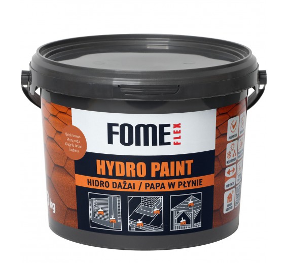 Statybinės medžiagos. Hidroizoliacinės medžiagos. Hidroizoliacinės mastikos ir mišiniai. Hidroizoliaciniai dažai Fome Flex Hydro Paint RAL8004 3kg