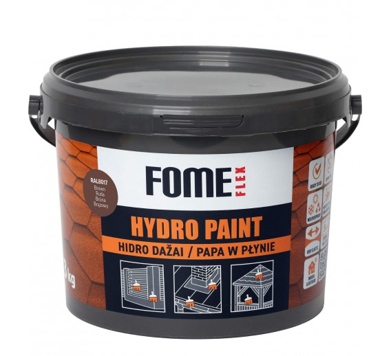 Statybinės medžiagos. Hidroizoliacinės medžiagos. Hidroizoliacinės mastikos ir mišiniai. Hidroizoliaciniai dažai Fome Flex Hydro Paint RAL8017 3kg