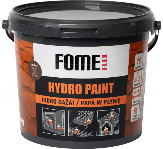 Statybinės medžiagos. Hidroizoliacinės medžiagos. Hidroizoliacinės mastikos ir mišiniai. Hidroizoliaciniai dažai Fome Flex Hydro Paint RAL8017 6kg