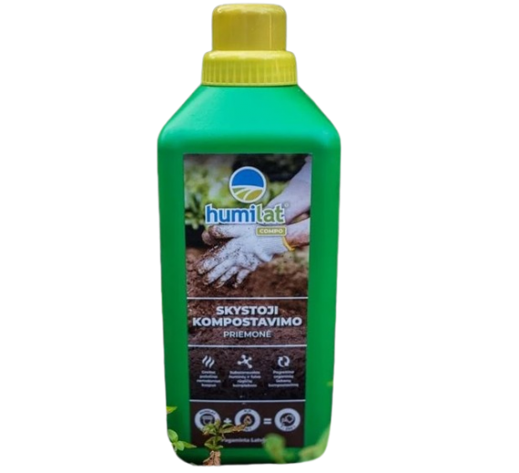 Sodo ir daržo prekės. Trąšos ir durpių substratai. Trąšos. Organinės trąšos. Huminis preparatas Humilat Compo 1l