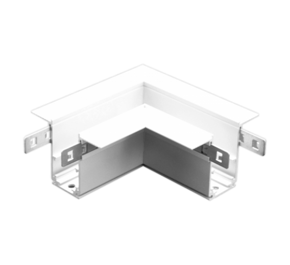 Apšvietimas. Bėginės sistemos bei jų priedai. Įleidžiama kampinė jungtis Tampa balta TOPE LED 