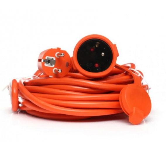 Elektros prekės. Prailgintuvai, ilgikliai ritės. Ilgiklis 1 lizdo IP44 25m oranžinis 