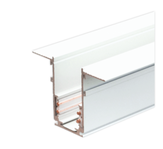 Apšvietimas. Bėginės sistemos bei jų priedai. Įmontuojamas užglaistomas bėgelis TAMPA 2m  TOPE