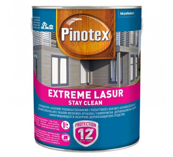 Dažai. Medienos apsaugos ir dekoravimo priemonės. Pinotex produktai. Impregnantas Pinotex Extreme Lasur palisander 1l 