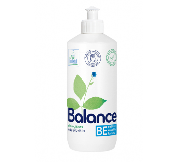 Švaros prekės. Buitinė chemija, valikliai. Indų ploviklis Balance 450ml 