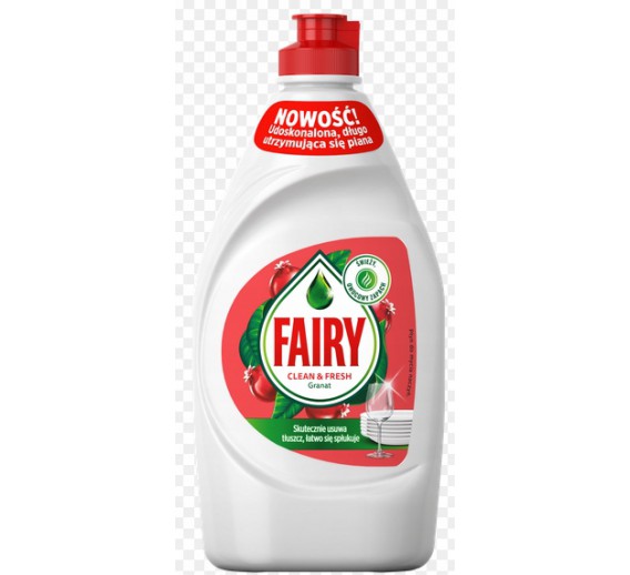 Švaros prekės. Buitinė chemija, valikliai. Indų ploviklis Fairy Granat 900ml
