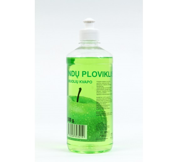 Švaros prekės. Buitinė chemija, valikliai. Indų ploviklis obuolių kvapo, 500ml 