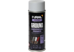 Dažai. Dažai, dažymo įrankiai, dažymo juostos. Aerozoliniai dažai, lakas, gruntas. INRAL GROUND pilkas RAL7040  gruntas aerozol.antikor.400ml 