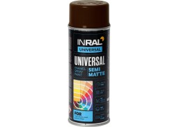 Dažai. Dažai, dažymo įrankiai, dažymo juostos. Aerozoliniai dažai, lakas, gruntas. INRAL UNIVERSAL pusiau matiniai, RAL 8017, dažai 400 ml. 