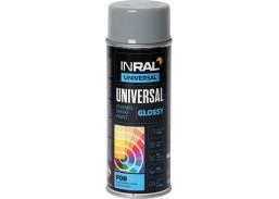 Dažai. Dažai, dažymo įrankiai, dažymo juostos. Aerozoliniai dažai, lakas, gruntas. INRAL UNIVERSAL šv.pilki  RAL 7046 400 ml dažai 