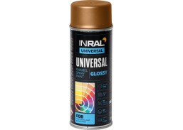 Dažai. Dažai, dažymo įrankiai, dažymo juostos. Aerozoliniai dažai, lakas, gruntas. INRAL UNIVERSAL vario spalva RAL8029 aeroz.400ml 