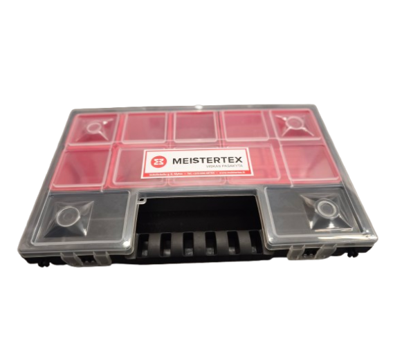 Darbo įrankiai. Įrankių priedai. Įrankių dėžės, krepšiai įrankiams, darbastaliai. Įrankių dėžutė MEISTERTEX 287x186x50mm 