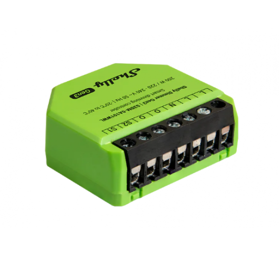 Elektros prekės. Moduliniai automatikos komponentai. Kontaktoriai. Išmanus valdiklis Shelly Dimmer Gen3 