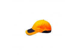 Darbo saugos prekės. Galvos apsaugos priemonės. Kepurės, šalikai. Itin ryškaus matomumo kepurė su snapeliu oranžinė 