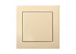 Elektros prekės. Instaliacija - kištukiniai lizdai, jungikliai ir kt.. Liregus jungikliai, kištukiniai lizdai ir kt.. Liregus EPSILON serija smėlio spalvos. Jungiklis 1 klavišo smėlio sp. užspaudžiamais kontaktais 