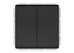 Elektros prekės. Instaliacija - kištukiniai lizdai, jungikliai ir kt.. Vilma jungikliai, kištukiniai lizdai. Vilma STANDARD ST150 juoda matinė spalva. Jungiklis 2 klavišų be rėmelio ST150 juoda matinė 