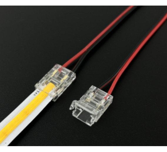 Apšvietimas. Lempos, LED lemputės, LED juostos. LED juostos, LED profiliai. Jungtis LED juostai su laidu 12V/24V 8mm. 