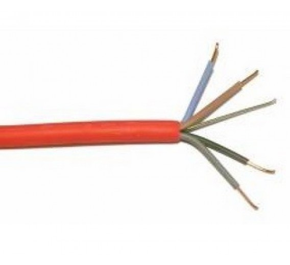 Elektros prekės. Laidai ir kabeliai. Signalizacijos kabeliai. Kabelis 2x0,8 mm ekranuotas raudonas, gaisrinis 