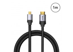 Elektros prekės. Laidai ir kabeliai. Jungiamieji HDMI ir USB kabeliai. Kabelis mini DP HDMI vienpusis, tamsiai pilkas, 1m 