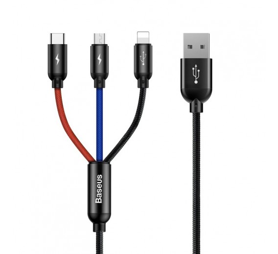 Elektros prekės. Laidai ir kabeliai. Jungiamieji HDMI ir USB kabeliai. Kabelis USB2.0 A kištukas ir 3 kištukai USB C, micro USB 