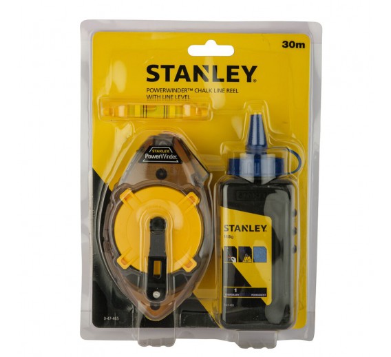 Darbo įrankiai. Mechaniniai įrankiai. Žymėjimo įrankiai - pieštukai, žymekliai, markeriai. Kalkiniai žymekliai ir kreidos. Kalkinio žymeklio rinkinys STANLEY, 30 m 