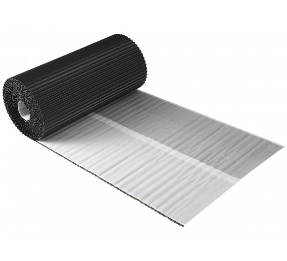 Statybinės medžiagos. Stogo dangos. Stogo plėvelės. Sandarinimo juosta stogui ir kaminui. Kamino juosta Parotec 2D pilka 7021, 300mm x 5m 