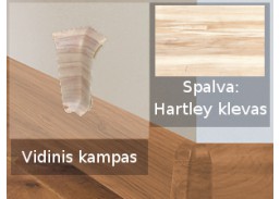 Vidaus apdailos prekės. Apdailos, sujungimo profiliai. Grindjuostės. Izzi grindjuostės, kampai, sujungimai. Kampas SMART FLEX / IZZI, vidinis Hartley klevas 2 vnt. 