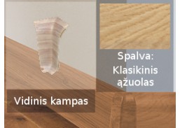 Vidaus apdailos prekės. Apdailos, sujungimo profiliai. Grindjuostės. Izzi grindjuostės, kampai, sujungimai. Kampas SMART FLEX / IZZI vidinis Klasikinis ąžuolas 2 vnt. 