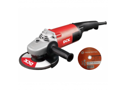 Darbo įrankiai. Elektriniai ir akumuliatoriniai įrankiai. Kampiniai šlifuokliai ir priedai. Kampinis šlifuoklis DCK 230mm 2600W 6/8-KSM230SH+Metalo pjovimo diskas MEISTERTEX 230x1,9x22,23 mm