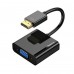 Elektronikos prekės. Mobilieji telefonai ir planšetiniai kompiuteriai. Telefonų priedai. Keitiklis HDMI-VGA vaizdo perdavimui juodas BASEUS 