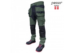 Darbo saugos prekės. Darbo drabužiai. Kelnės, bridžai. Kelnės Pesso Titan 125Z Spandex/Cordura Žalios