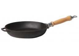 Ketaus keptuvė medine nuimama rankena, 24 cm, 45 mm 