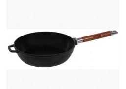 Ketaus keptuvė medine nuimama rankena, 28 cm, 66 mm 