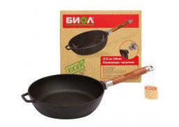 Ketaus keptuvė medine rankena, 26 cm, 66 mm 
