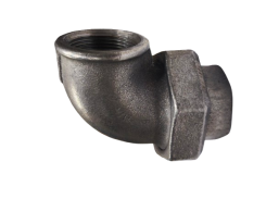 Santechnikos prekės. Vamzdynų sistemos. Vamzdžių sujungimo detalės. Ketaus jungtys. Ketaus ardomi sujungimai. Ketaus sujungimas išardomu kampu 1 1/4