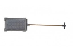 Metalų gaminiai . Ketaus gaminiai. Ketaus užkaišas su strypu, 380x180 mm 