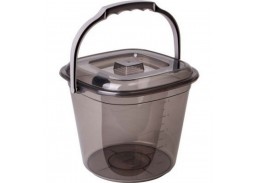 Namų apyvokos prekės. Švaros prekės. Kibirai, dubenys, šiukšliadėžės. Plastikiniai kibirai. Kibiras su dangčiu SMART, 6 l 