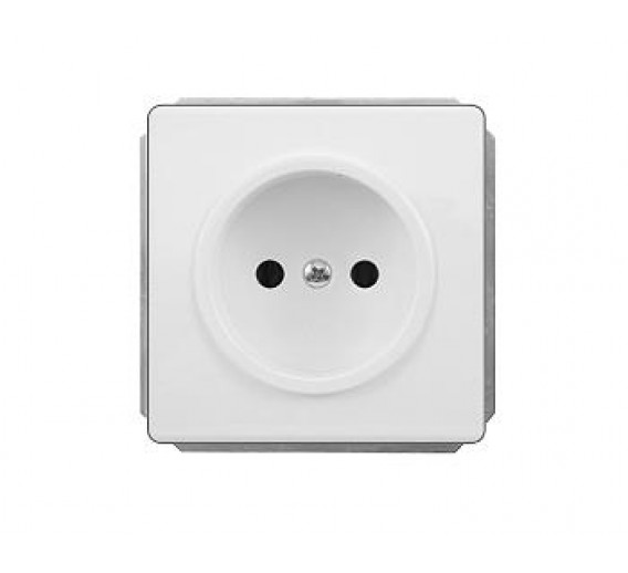 Elektros prekės. Instaliacija - kištukiniai lizdai, jungikliai ir kt.. Vilma jungikliai, kištukiniai lizdai. Vilma STANDARD ST150 baltos spalvos. Kištukinis lizdas be įžeminimo be rėmelio ST150 balta 