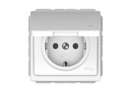 Elektros prekės. Instaliacija - kištukiniai lizdai, jungikliai ir kt.. Vilma jungikliai, kištukiniai lizdai. Vilma STANDARD ST150 baltos spalvos. Kištukinis lizdas su įžeminimu be rėmelio IP44 ST150 balta 