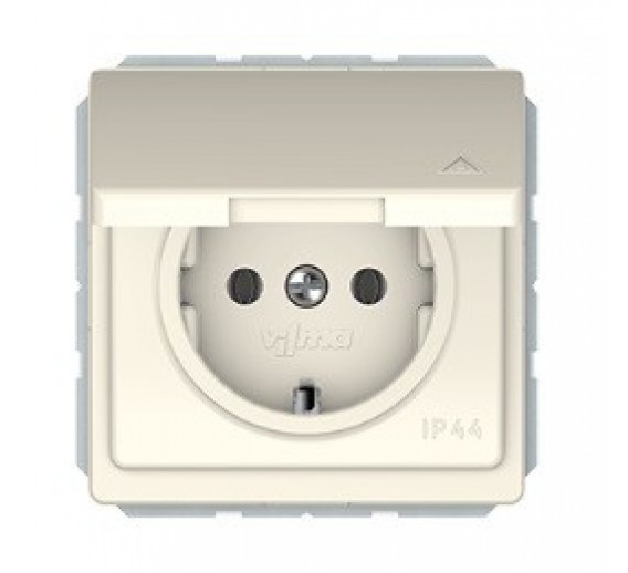 Elektros prekės. Instaliacija - kištukiniai lizdai, jungikliai ir kt.. Vilma jungikliai, kištukiniai lizdai. Vilma STANDARD ST150 dramblio kaulo spalvos. Kištukinis lizdas su įžeminimu IP44 be rėmelio ST150 