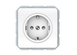 Elektros prekės. Instaliacija - kištukiniai lizdai, jungikliai ir kt.. Vilma jungikliai, kištukiniai lizdai. Vilma LuXe LX 200 baltos spalvos. Kištukinis lizdas su įžem.ir sklende, be rėmelio LX200 
