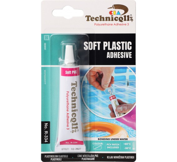 Dažai. Glaistas, gruntas, klijai, skiedikliai. Klijai. Klijai minkštam plastikui TECHNICOLL R-334, 20 ml