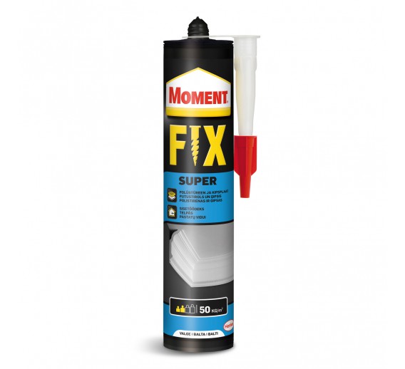 Dažai. Glaistas, gruntas, klijai, skiedikliai. Klijai. Klijai montažiniai Moment Super Fix, 400 g 
