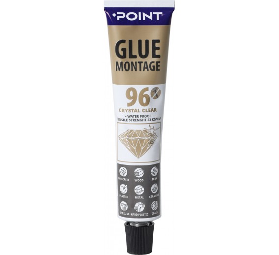Dažai. Glaistas, gruntas, klijai, skiedikliai. Klijai. Klijai POINT 96 ypatingai skaidrūs 80 ml 